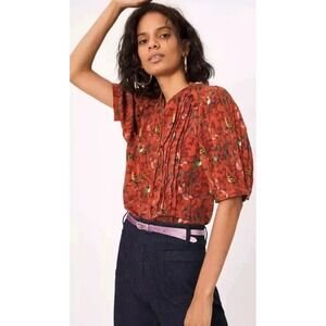 Maeve Red Floral Blouse